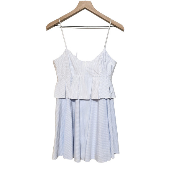 Zara White and Blue Striped Mini Dress - Picture 1 of 6